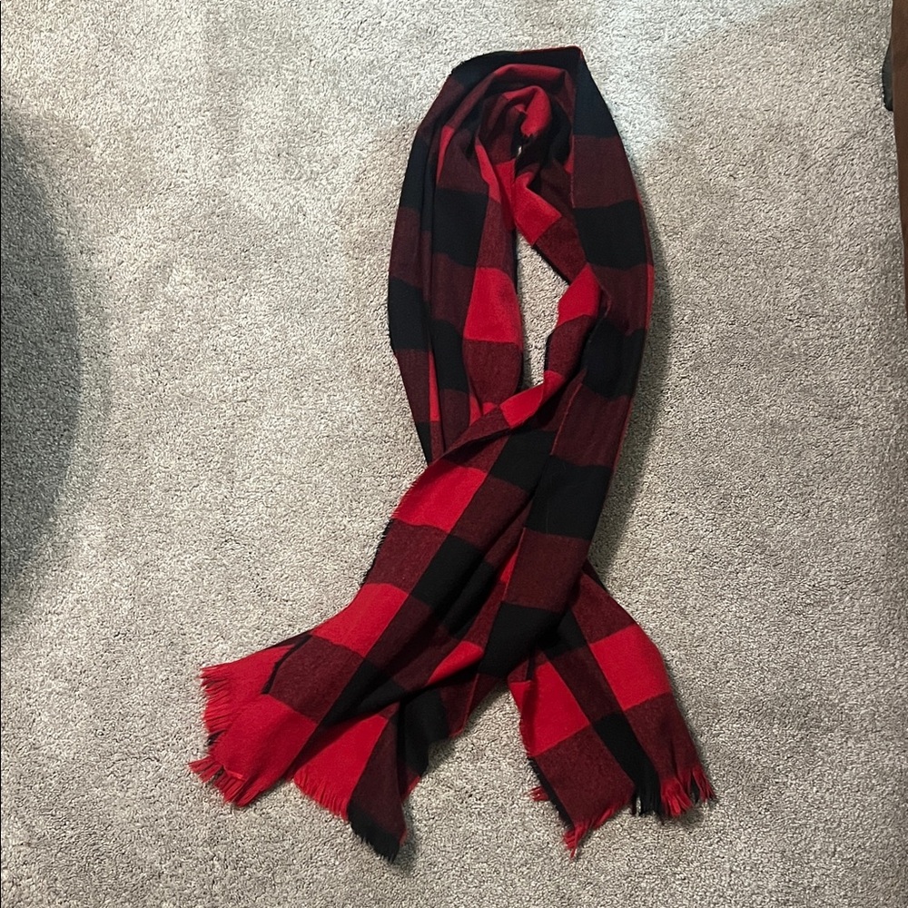 Torrid Red Black Buffalo Plaid Scarf One Size
